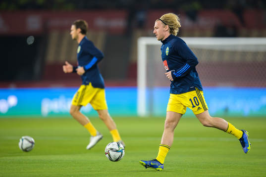 Emil Forsberg of Sweden at warm-up