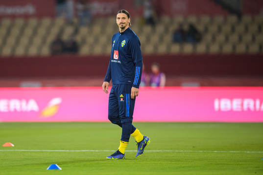 Zlatan Ibrahimovic of Sweden at warm-up