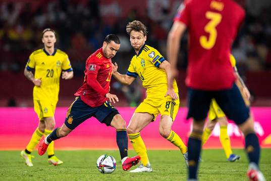 Raul de Tomas of Spain and Albin Ekdal of Sweden