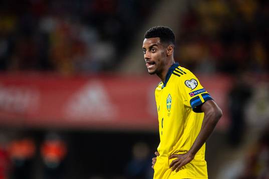 Alexander Isak of Sweden looks dejected