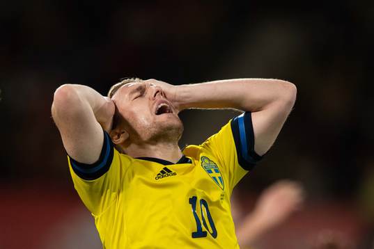 Emil Forsberg of Sweden reacts
