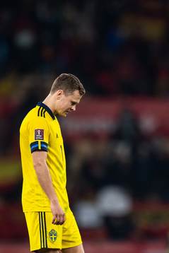 Viktor Claesson of Sweden looks dejected