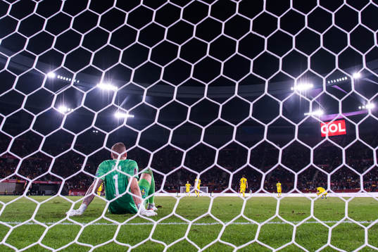 Goalkeeper Robin Olsen of Sweden looks dejected