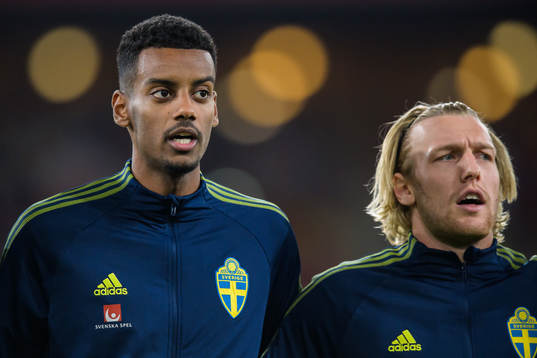 Alexander Isak and Emil Forsberg of Sweden