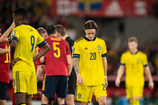 Kristoffer Olsson of Sweden looks dejected