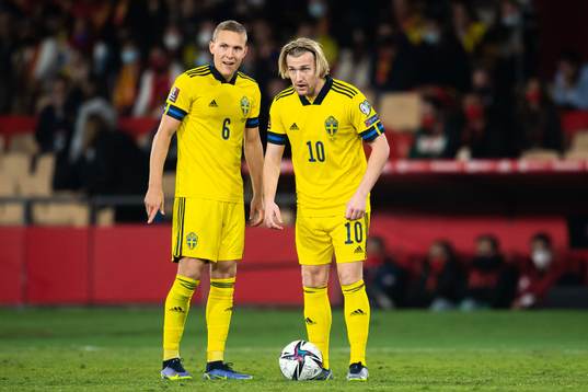 Ludwig Augustinsson and Emil Forsberg of Sweden