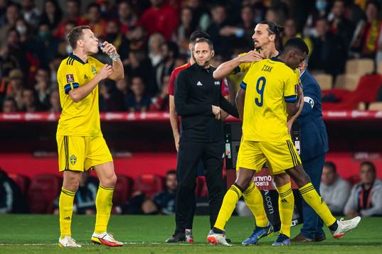 Viktor Claesson, Zlatan Ibrahimovic and Alexander Isak of
