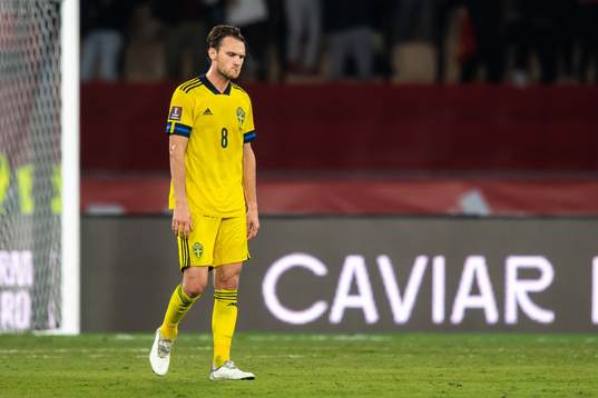 Albin Ekdal of Sweden looks dejected