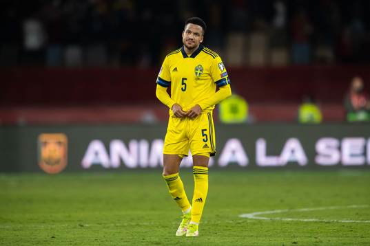 Martin Olsson of Sweden looks dejected