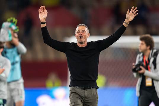 Head coach Luis Enrique of Spain celebrates