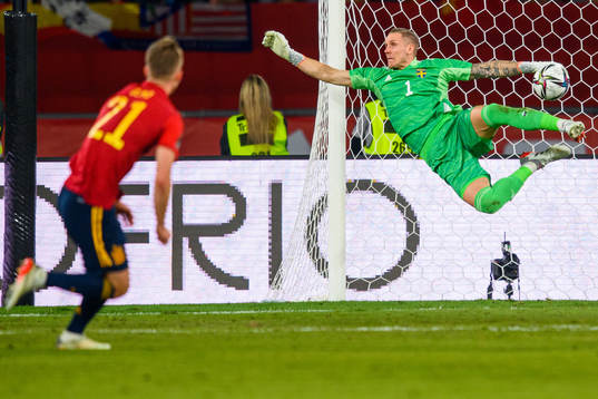 Goalkeeper Robin Olsen of Sweden