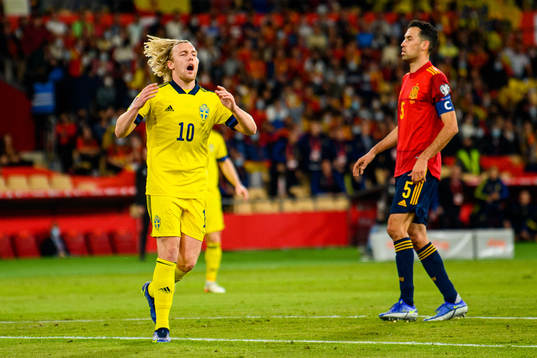 Emil Forsberg of Sweden looks dejected