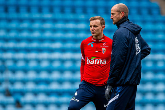Marius Lode of the Norwegian national football team talks