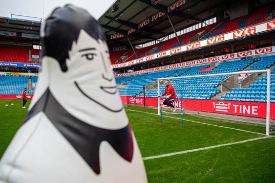 Goalkeeper André Hansen of the Norwegian national football