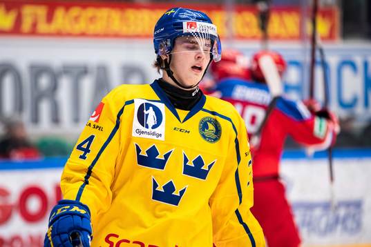 Elliot Ekmark of Sweden looks dejected