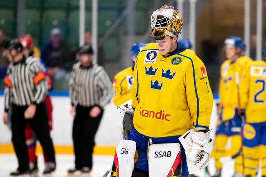 Goalkeeper Jesper Wallstedt of Sweden looks dejected