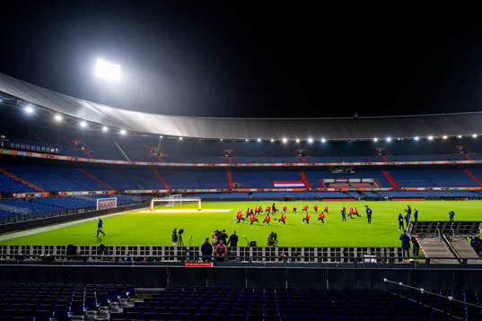 General interior view of Stadion Feijenoord and the