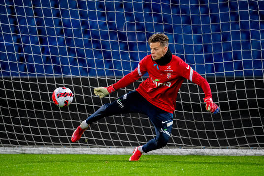 Goalkeeper Ørjan Håskjold Nyland of the Norwegian