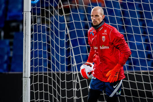 Goalkeeper André Hansen of the Norwegian national football