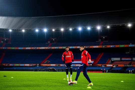 Joshua King and Mohamed Elyounoussi of the Norwegian