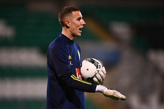 Goalkeeper Samuel Brolin of Sweden