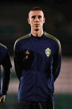 Goalkeeper Samuel Brolin of Sweden