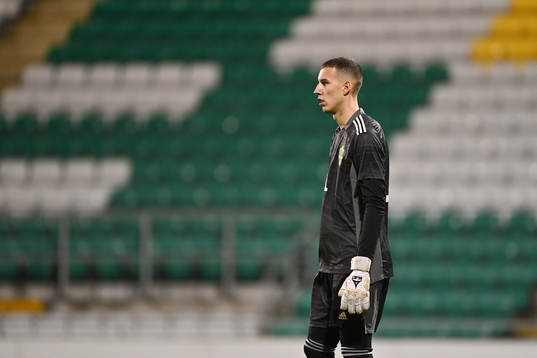 Goalkeeper Samuel Brolin of Sweden
