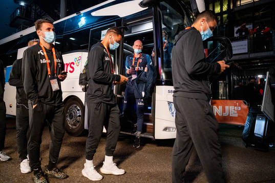 Ståle Solbakken, head coach of Norway, arrives