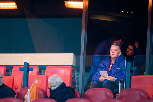 Louis van Gaal, head coach of Netherlands in the stands