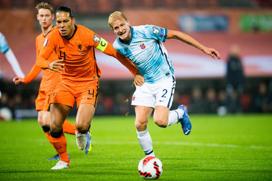 Virgil van Dijk of Netherlands and Morten Thorsby of Norway
