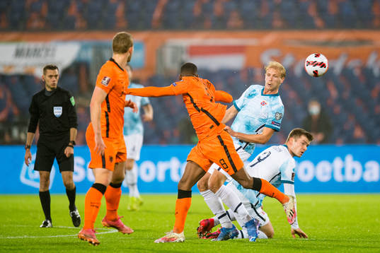 Morten Thorsby and Alexander Sørloth of Norway in action
