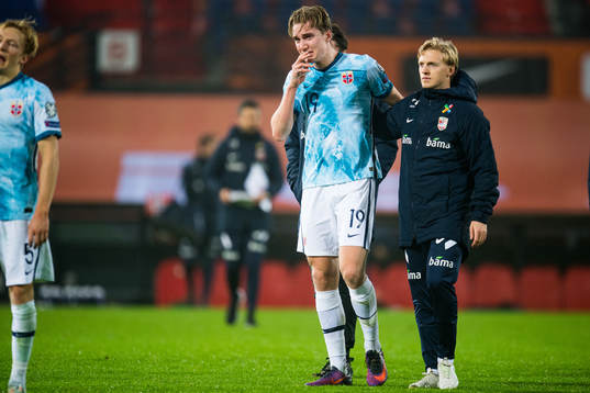 Kristian Thorstvedt of Norway looks dejected