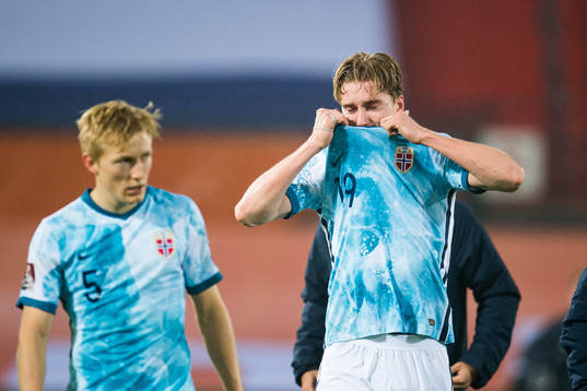 Kristian Thorstvedt of Norway looks dejected