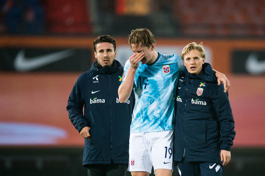 Kristian Thorstvedt of Norway looks dejected