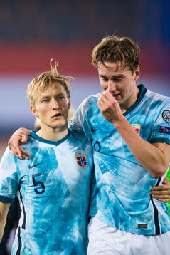 Birger Meling and Kristian Thorstvedt of Norway looks