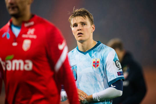 Martin Ødegaard of Norway looks dejected