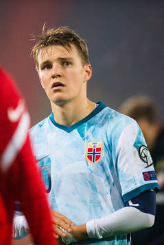 Martin Ødegaard of Norway looks dejected