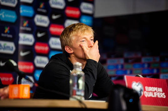 Birger Meling of Norway looks dejected