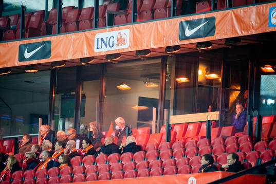 Louis van Gaal, head coach of Netherlands, in the stands