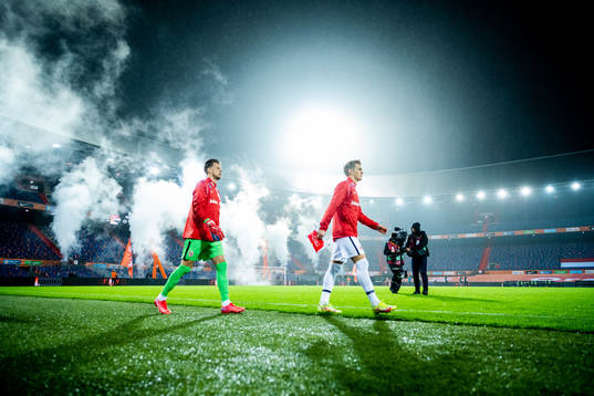 Goalkeeper Ørjan Håskjold Nyland and Martin Ødegaard of