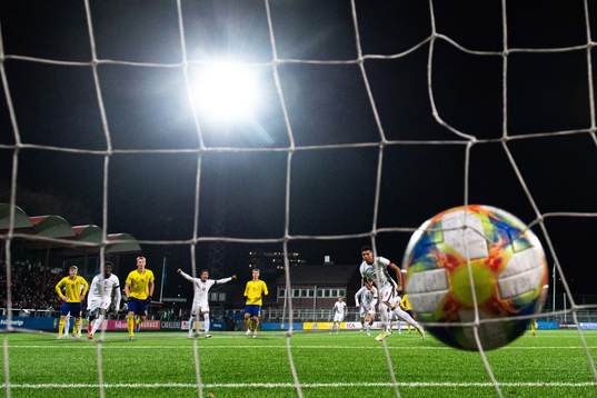 Alex Scott of England scores the 0-1 goal