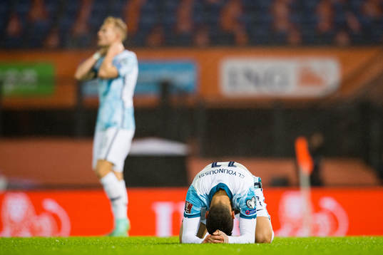 Mohamed Elyounoussi of Norway looks dejected