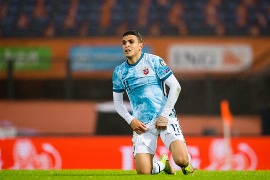 Mohamed Elyounoussi of Norway looks dejected