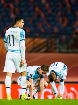 Kristian Thorstvedt of Norway looks dejected