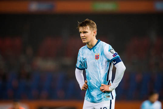Martin Ødegaard of Norway looks dejected