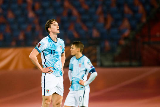 Kristian Thorstvedt of Norway looks dejected
