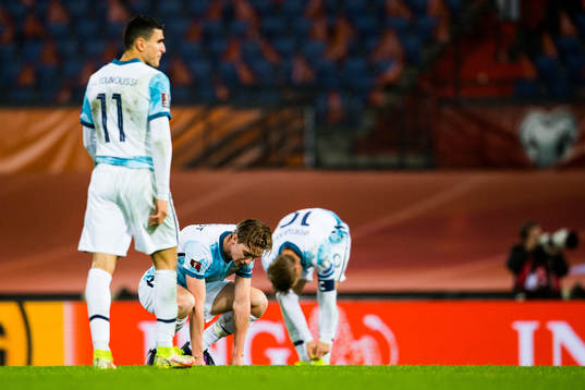 Kristian Thorstvedt of Norway looks dejected