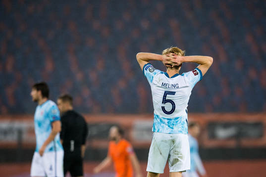 Birger Meling of Norway looks dejected