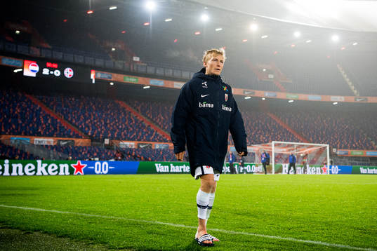 Birger Meling of Norway looks dejected