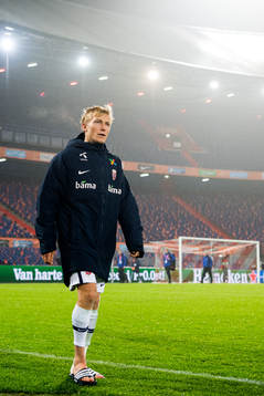 Birger Meling of Norway looks dejected